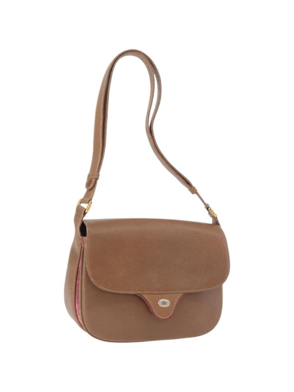 GUCCI Shoulder Bag Leather Gold Brown 72 02 104